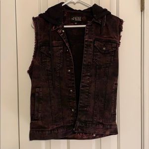 Rude Red Hot Topic Vest Grunge, Emo Vest Denim